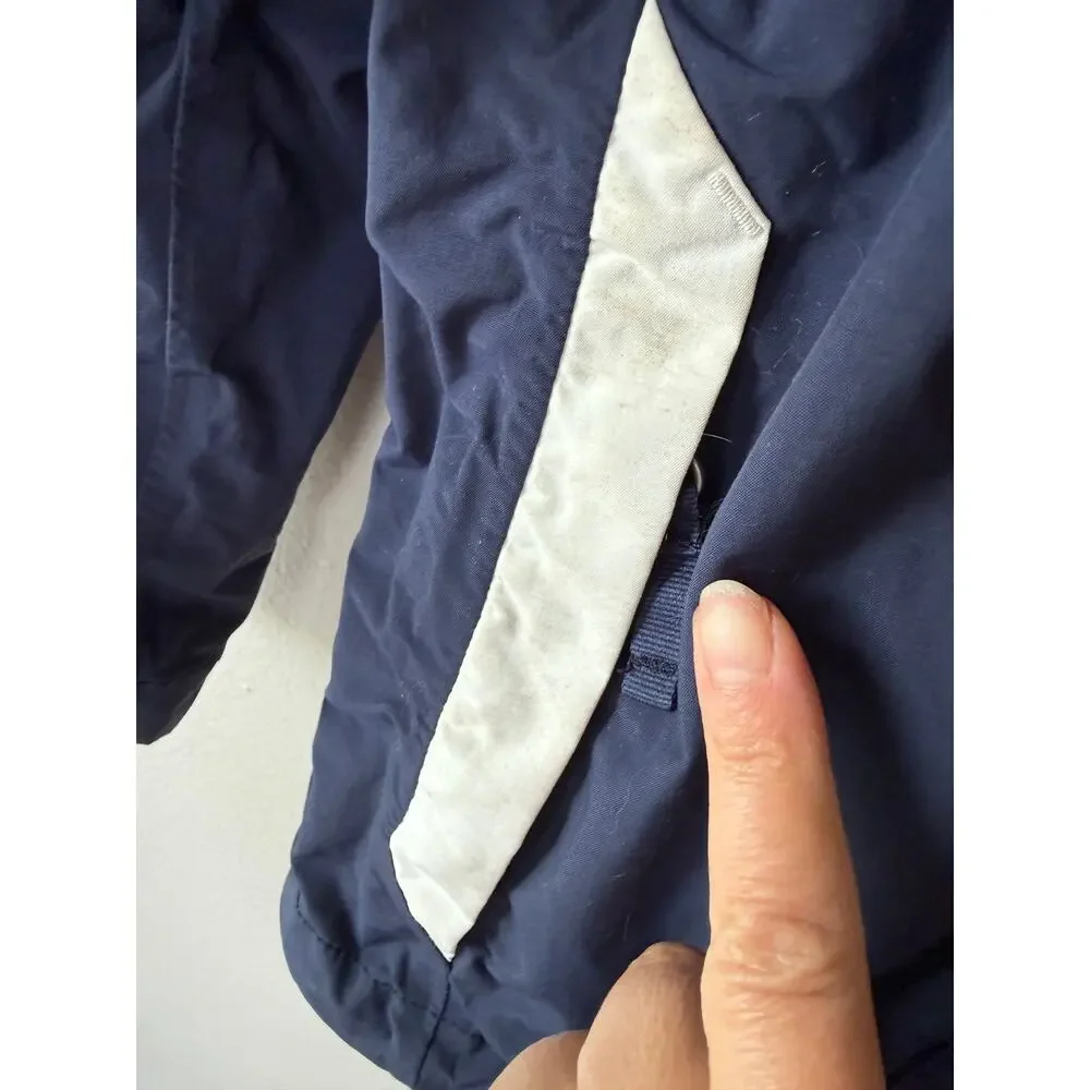 The North Face Boys HyVent Hooded windbraker Jacket Navy White Size XS 6